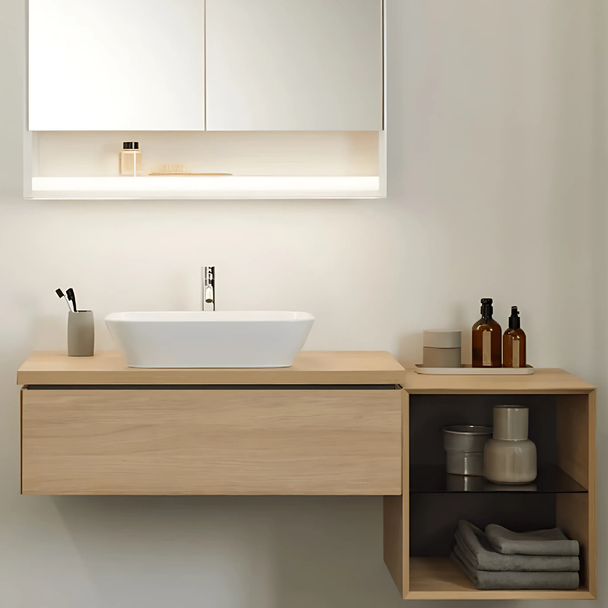 Geberit One Çanak Lavabo Dikey Çıkışlı 50 x 42,5 cm Batarya Delikli