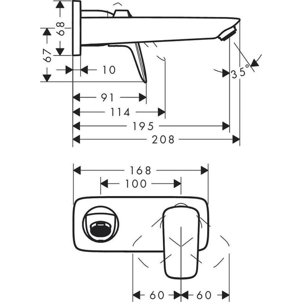 lavabo bataryası teknik görsel