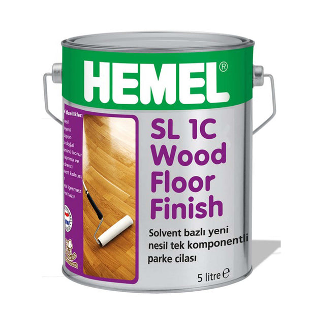 Hemel Sl 1C Wood Floor Finish İpek Mat 5 L Parke Cilası Solvent Bazlı