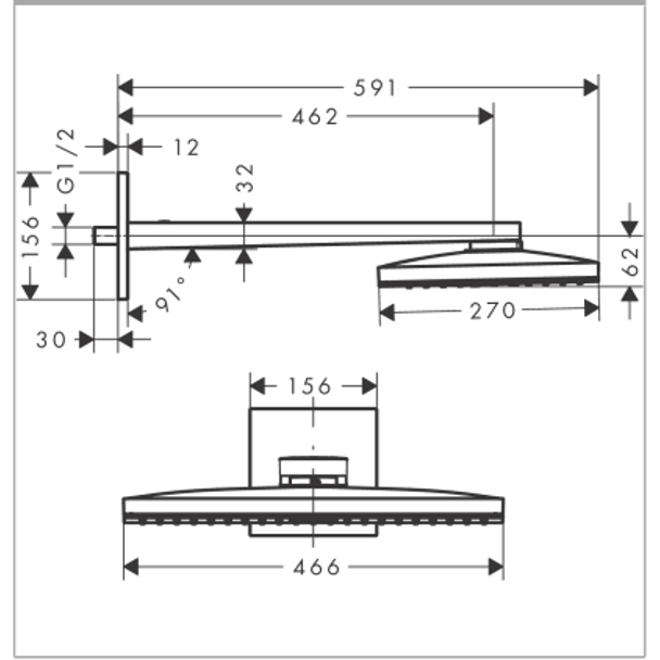 Hansgrohe Rainmaker Select Tepe duşu 460 1 jet