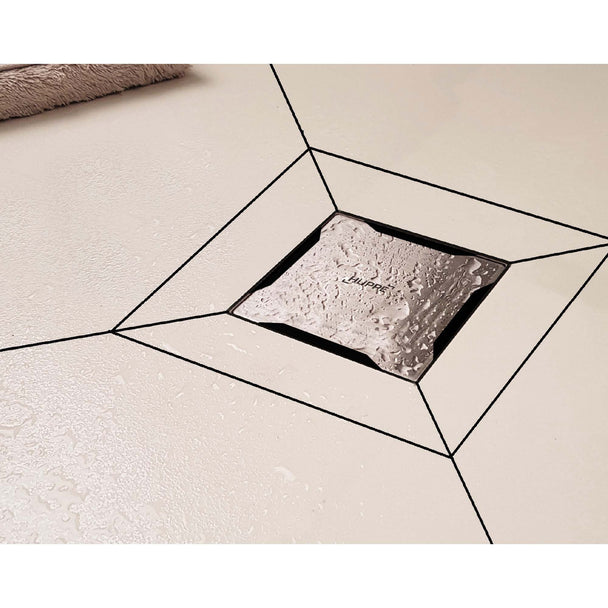 Hüppe MasterS Yalıtımlı Noktasal Su Gideri 10x10 Mat Yandan Çıkışlı