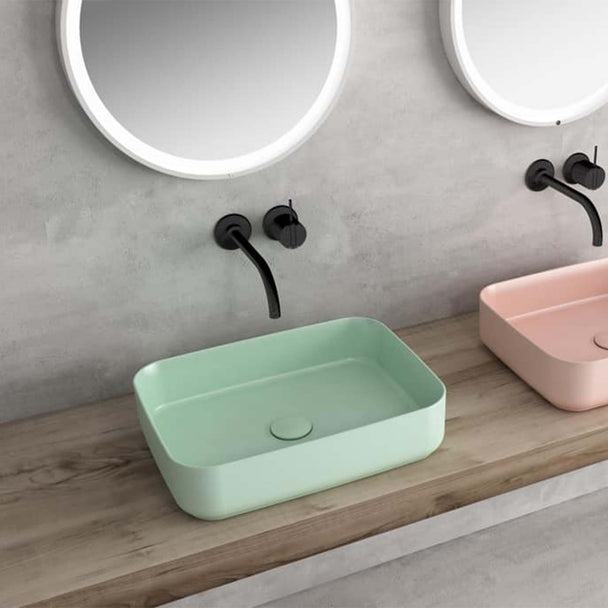 Isvea Infinity Mint Yeşil Tezgah Üzeri Lavabo 50 cm