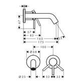Hansgrohe Tecturis S Ankastre Lavabo Bataryası 165 Mat Bronz