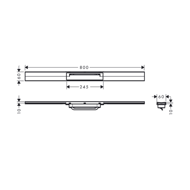Hansgrohe RainDrain Flex Duş Kanalı 80 cm Kesilebilir Satin Siyah