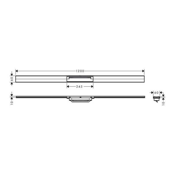 Hansgrohe RainDrain Duş Kanalı 120 Cm Kesilebilir Mat Siyah Krom