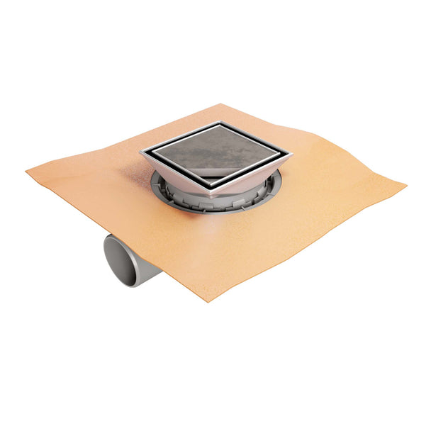 Hüppe MasterV Yalıtımlı Seramik Uyumlu Su Gideri 10 x 10 Mat Yandan Çıkışlı
