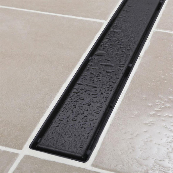 Sukar Line/6 Siyah 40 cm Plain Izgaralı Lineer Duş Kanalı
