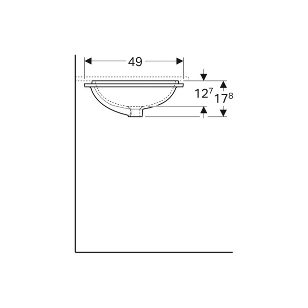 Geberit VariForm Tezgah Altı Lavabo Dikdörtgen 50 cm