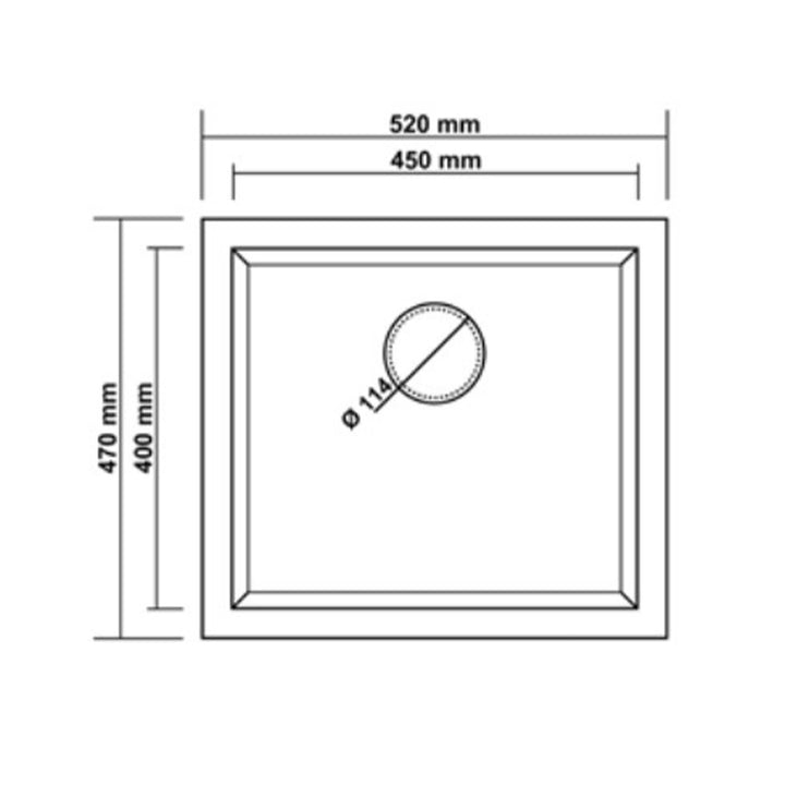 Real Stone Gordion 52 Granit Eviye — Teknik çizim