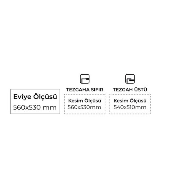 Real Stone Olympos 56 Granit Eviye