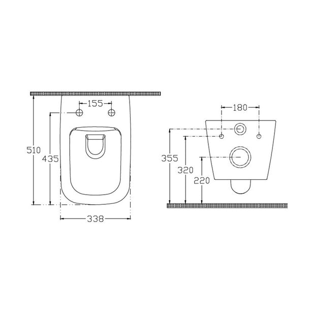 Isvea Vea Rimless Stone Grey Asma Klozet