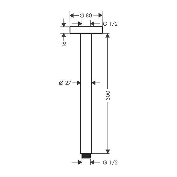 Hansgrohe Tavan Bağlantısı S 30 cm