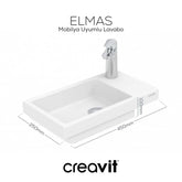 Creavit Elmas 25 x 45 cm Lavabo
