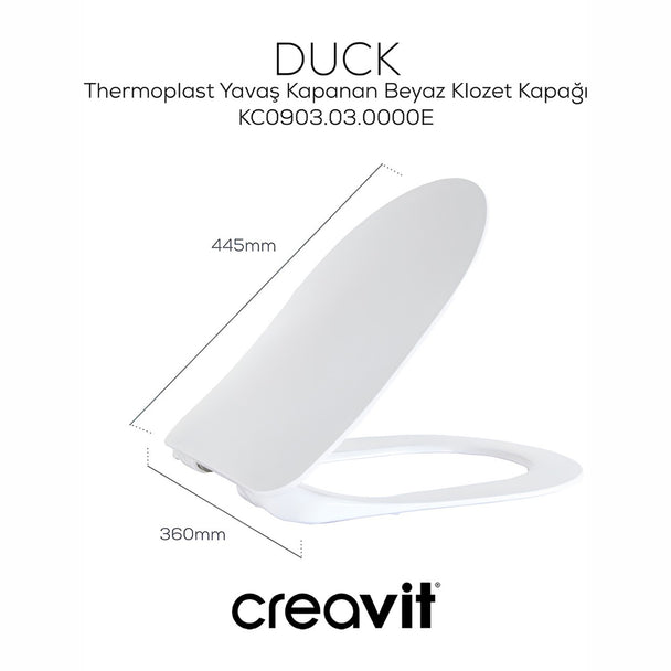 Creavit Duck Amortisörlü Klozet Kapağı Beyaz