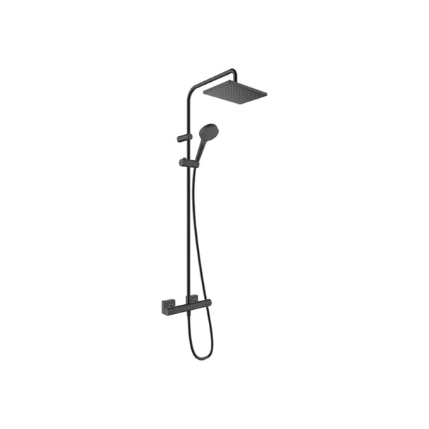 Hansgrohe Vernis Shape 230 1jet Siyah Duş Kolonu Termostat ile
