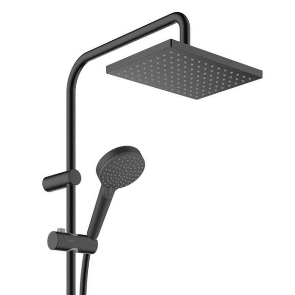 Hansgrohe Vernis Shape 230 1jet Siyah Duş Kolonu Termostat ile