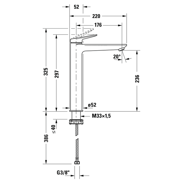 Duravit Wave Lavabo Bataryası X-Large Mat siyah