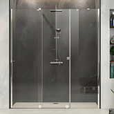 Hüppe XTENSA KY C K1S2 T 189,5 Cm 1 Kayar Kapı / 2 Sabit Parlak Gümüş Şeffaf Cam Std Dışı Yükseklik 215 Cm + Extra Clear