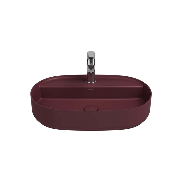 Isvea Infinity Rustik Bordo Batarya Delikli Tezgah Üzeri Lavabo 60 cm