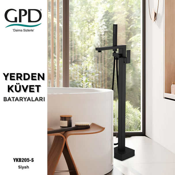 GPD Yerden Küvet Bataryası Kare Siyah
