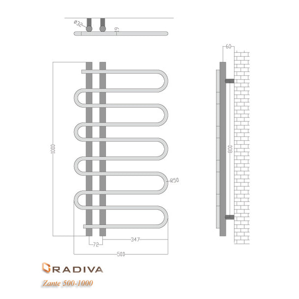 Radiva Zante Dekoratif Havlupan ölçü planı