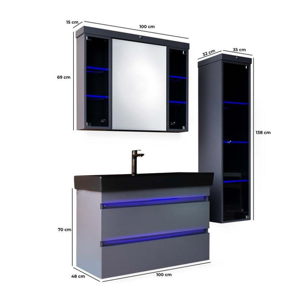 Blue Banyo Ataşehir 100 Banyo Dolabı Seti
