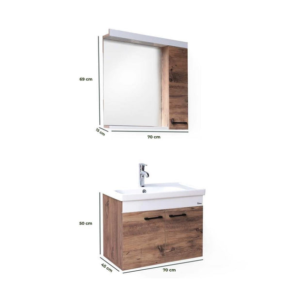 Blue Banyo Buca 70 Banyo Dolabı Seti