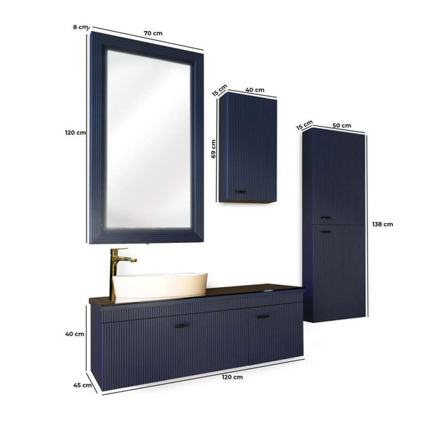Blue Banyo Gökçeada 120 Banyo Dolabı Seti