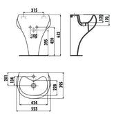 Creavit Ducky Ayaklı Lavabo 40x52 Mavi DC052-00CB00E-MA00