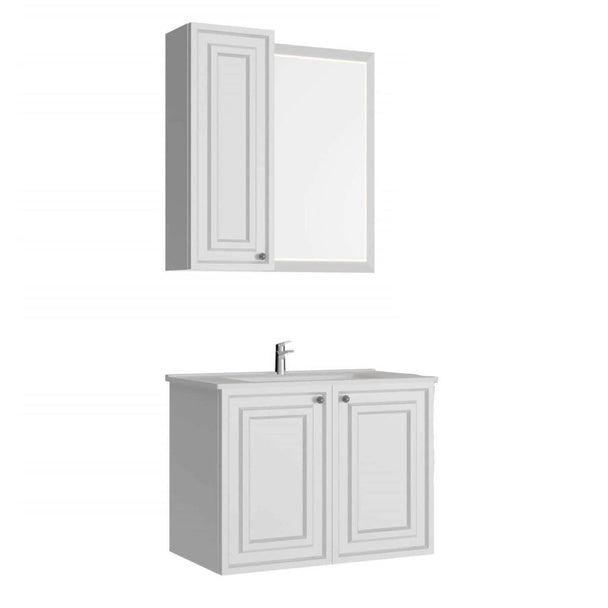 Creavit Kayra 80 cm Takım Mat Beyaz (KY0080.01+KY4001.01+KY1030.01)
