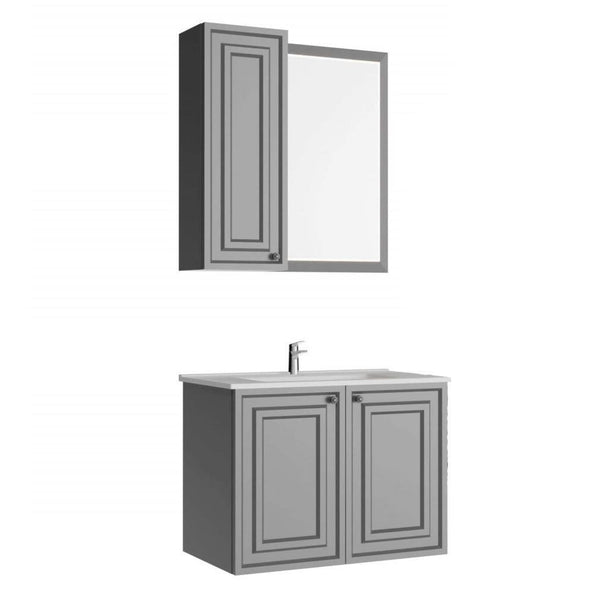 Creavit Kayra 80 cm Takım Mat Gri (KY0080.01+KY4001.01+KY1030.01)