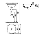 Creavit Solo 38x38 cm Tezgah Altı Lavabo SO037