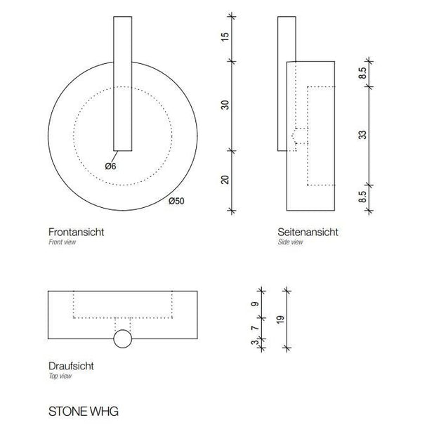 Decor Walther Stone Askı 5 cm Beyaz/Krom