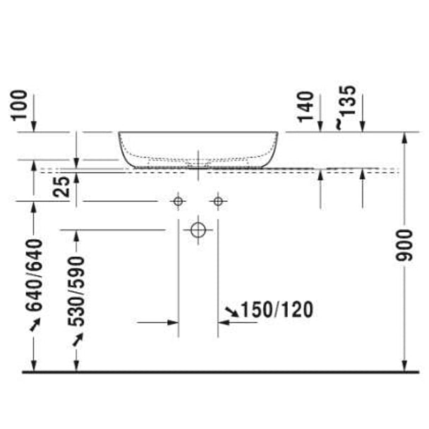 Duravit Luv Çanak Lavabo 60 cm Beyaz/Mat Gri 0379602300