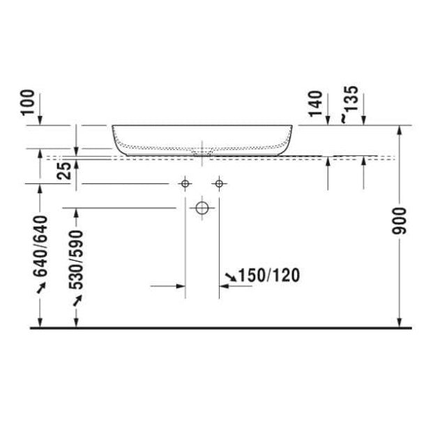 Duravit Luv Çanak Lavabo 80 cm Beyaz-Gri 0379802300
