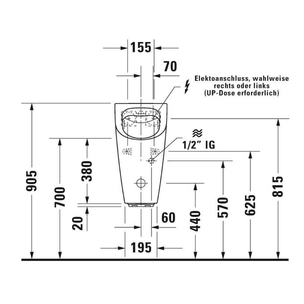Duravit ME By Starck Rimless Elektrikli Pisuvar 2809310093