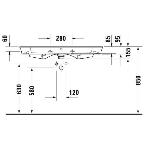 Duravit White Tulip Etajerli Lavabo 105 cm