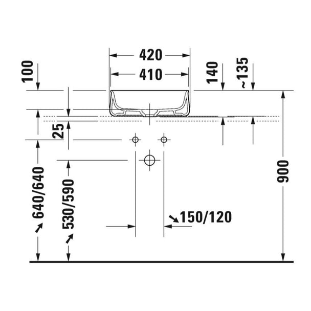 Duravit Zencha Çanak Lavabo 42 cm Antrasit Mat
