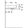 Geberit One Çanak Lavabo Dikey Çıkış 50x40 Batarya Delikli