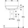 Geberit One Çanak Lavabo Yatay Çıkış 50x42 Batarya Delikli