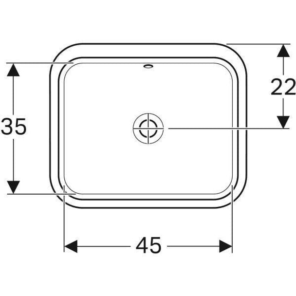 Geberit VariForm Tezgah Altı Lavabo Dikdörtgen 45 cm