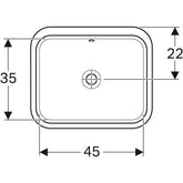 Geberit VariForm Tezgah Altı Lavabo Dikdörtgen 45 cm