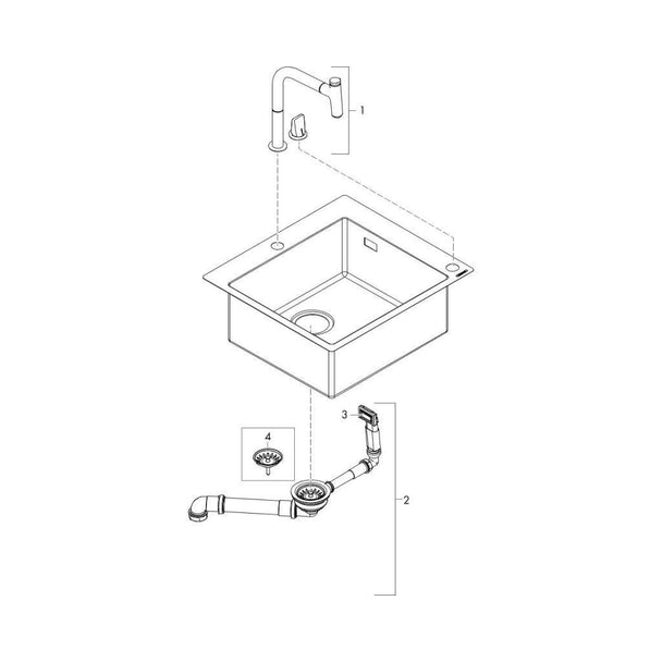 Hansgrohe C51-F450-06 Granit Eviye Kombinasyonu 450 Select Grafit Siyahı
