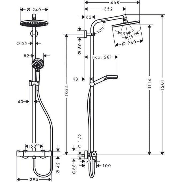 Hansgrohe Crometta S240 Termostatik
