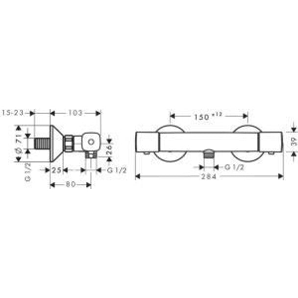 Hansgrohe Ecostat Termostatik Duş Bataryası