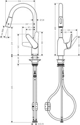 Hansgrohe Focus M42 Tek Kollu Eviye Bataryası 220 Spiralli 2 jet