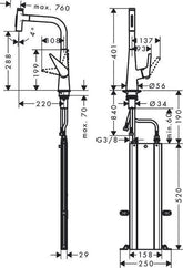 Hansgrohe M5117-H300 Tek Kollu Eviye Bataryası Spiralli