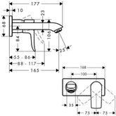 Hansgrohe Metris Ankastre Lavabo Bataryası 165 mm