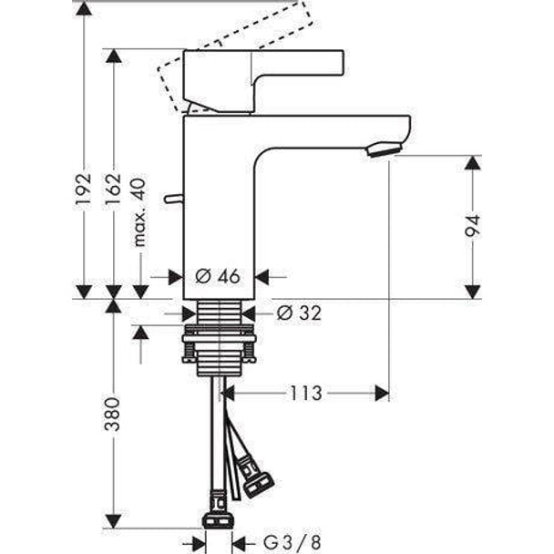 Hansgrohe Metris S Lavabo Bataryası 100 Sifon Kumandalı