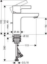 Hansgrohe Metris S Lavabo Bataryası 100 Sifon Kumandalı